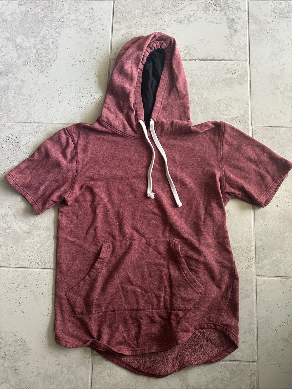 Men's Short-Sleeve Pullover Hoodie in Rose Heather